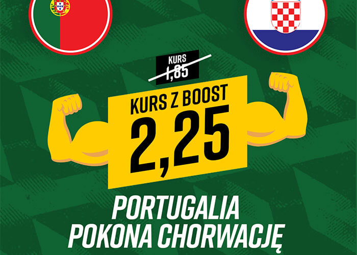 Portugalia pokona Chorwację? Zagraj po kursie 2,25!