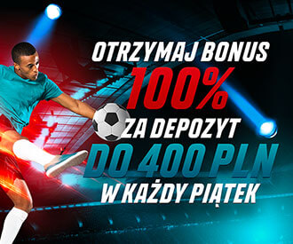 W każdy piątek bonus 100% do 400 PLN!